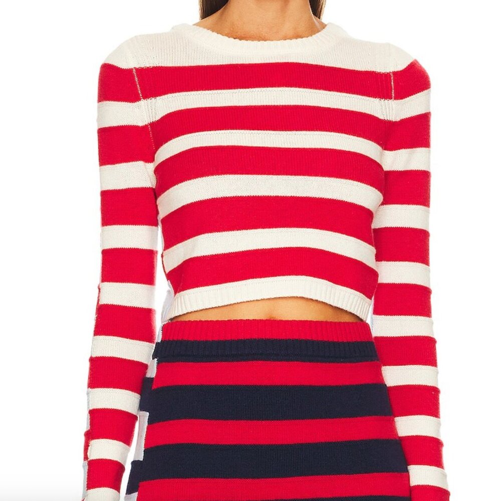 Solid & Striped Red And Light Blue Striped Sweate… - image 2